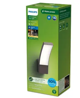 LED venkovní nástěnná svítidla Philips SPLAY UltraEfficient venkovní nástěnné LED svítidlo 3,8W 800lm 2700K IP44, antracitové
