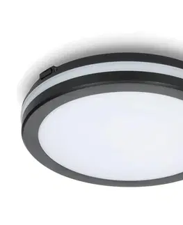 Svítidla  LED Koupelnové stropní svítidlo se senzorem LED/18W/230V pr. 30 cm černá + DO 