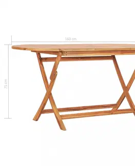 Zahradní stolky Skládací zahradní stůl teakové dřevo Dekorhome