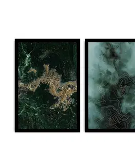 Obrazy Wallity Sada nástěnných obrazů Colops 36x51 cm 2 ks zelená
