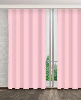 Jednobarevné hotové závěsy Závěsy do obýváku růžové barvy
