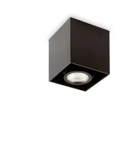 Moderní bodová svítidla Stropní bodové svítidlo Ideal Lux Mood PL1 D09 Square Nero 243948 GU10 1x28W 9cm hranaté černé