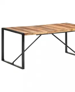 Jídelní stoly Jídelní stůl masivní dřevo / kov Dekorhome 180x90x75 cm