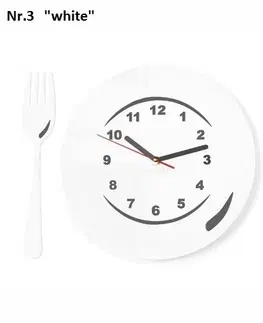 Kuchyňské hodiny Kuchyňské nastenne hodiny talíř s příborem