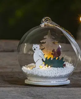 Vánoční vnitřní dekorace STAR TRADING LED koule Forest Friends lední medvěd strom