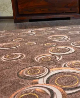 Koberce a koberečky Dywany Lusczow Kusový koberec DROPS Bubbles hnědý, velikost 100x250