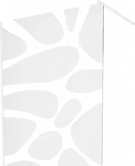 Sprchové zástěny MEXEN/S KIOTO Sprchová zástěna WALK-IN 80 x 200 cm, transparent/bílý vzor 8 mm, bílá 800-080-101-20-97