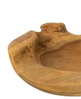 Mísy a misky Servírovací mísa v přírodním tvaru z teakového dřeva Igor - 35*39*8 cm J-Line by Jolipa 10881