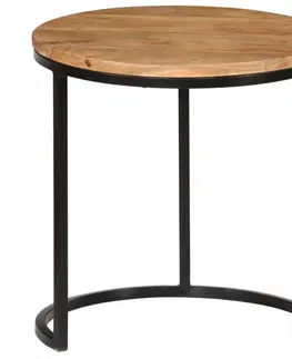 Konferenční stolky Odkládací stolek 3 ks černá / hnědá Dekorhome