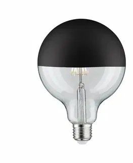 LED žárovky PAULMANN LED Globe 6,5 W E27 zrcadlový svrchlík černá mat teplá bílá stmívatelné 286.79