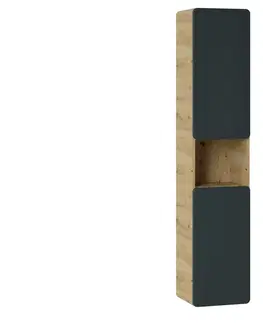 Koupelnový nábytek Comad Koupelnová závěsná skříňka vysoká Aruba 800 2D dub craft zlatý/černý mat