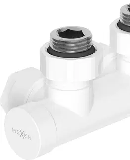 Radiátory MEXEN/S G05 úhlová termostatická souprava pro radiátor, Duplex, DN50, bílá W907-958-20