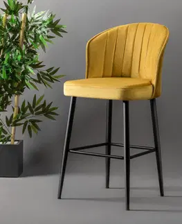 Barové židle a stoly Barová židle 4 ks Rubi žlutá černá