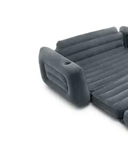 Nafukovačky Rozkládací nafukovací gauč 2v1 v tmavě šedé barvě
