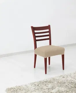 Doplňky do ložnice Forbyt Napínací potah na sedák židle Denia smetanová, 45 x 45 cm, sada 2 ks