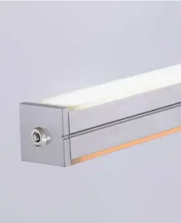 LED lustry a závěsná svítidla PAUL NEUHAUS LED závěsné svítidlo, barva ocel, stmívač, lineární design, CCT, nastavitelná výška 2700-5000K