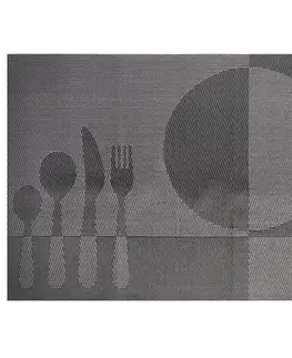 Prostírání Prostírání Food tm. šedá, 30 x 45 cm, sada 4 ks