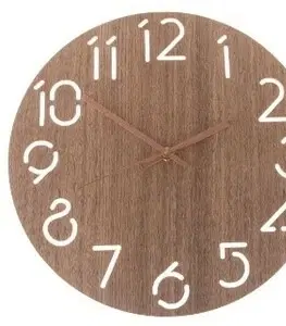 Hodiny Nástěnné hodiny Dark wood, pr. 30,5 cm, dřevo