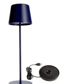 LED stolní lampy Light Impressions Deko-Light nabíjecí svítidlo - sada Canis modrá + nabíjecí základna 620197