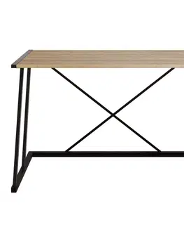 Psací stoly Kalune Design Psací stůl ANEMON ořech/černý