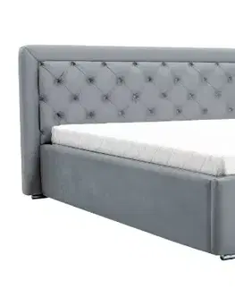 Postele ArtIdz Čalouněná manželská postel DANIELLE | šedá 160 x 200 cm Typ: Výklopný rošt