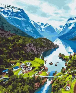 Příroda Malování podle čísel malebné Alpy