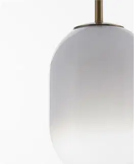 Designová závěsná svítidla NOVA LUCE závěsné svítidlo CHRYSI mosazný zlatý kov a bílé sklo s přechody G9 1x5W 230V IP20 bez žárovky 9092821