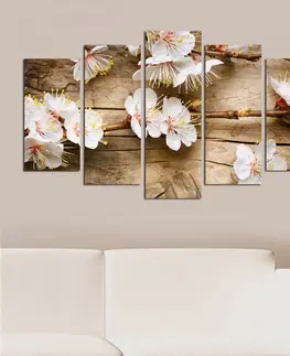 Obrazy Hanah Home Vícedílný obraz Flower In The Blossom 110 x 60 cm