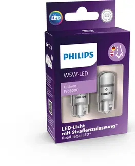 Autožárovky Philips LED W5W 12V 0,9W Ultinon Pro6000 6000K 2ks 11961HU60X2