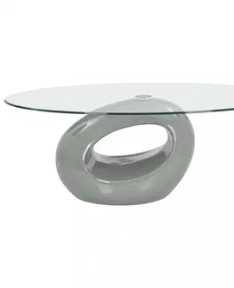 Konferenční stolky Konferenční stolek lamino / sklo Dekorhome Bílá lesk