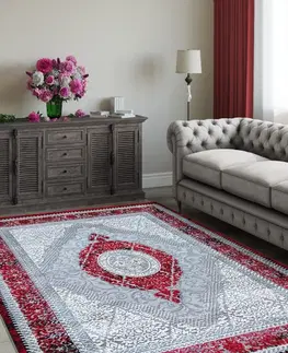 Vintage koberce Exkluzívny koberec červenej farby vo vintage štýle Šířka: 200 cm | Délka: 290 cm