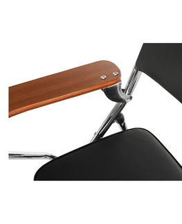 Kancelářské židle Židle KERTE s deskou na psaní, černá/přírodní