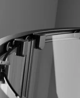 Sprchové vaničky HOPA Set kout ZARYA BLACK + vanička ALEX STONE EFFECT BARVA rámu Černá, Rozměr A 80 cm, Rozměr B 80 cm, Výplň Čiré bezpečnostní sklo 5 mm OLBZAAL80B