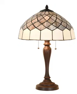 Svítidla Béžová stolní lampa Tiffany Elegantico - Ø 40*58 cm Clayre & Eef 5LL-6330