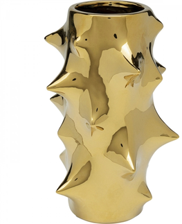 Keramické vázy KARE Design Keramická váza Pointy - zlatá, 25cm