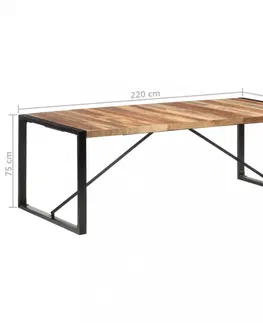 Jídelní stoly Jídelní stůl masivní dřevo / kov Dekorhome 220x100x75 cm