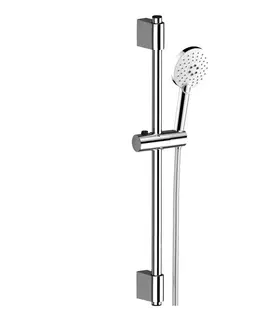 Sprchy a sprchové panely MEREO Sprchová souprava, třípolohová sprcha, posuvný držák, šedostříbrná hadice CB930B