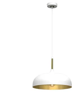 Svítidla  Lustr na lanku LINCOLN 1xE27/60W/230V pr. 35 cm bílá 