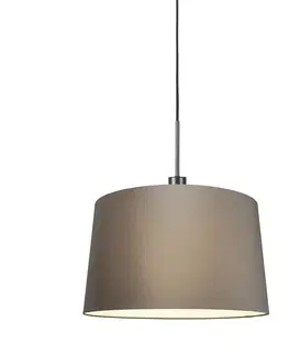 Zavesna svitidla Moderní závěsná lampa černá s odstínem 45 cm taupe - Combi 1