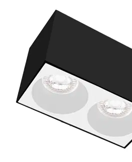 Moderní bodová svítidla CENTURY ESSENZA přisazené svítidlo SQ pro 2 GU10 černá/bílá