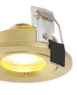 Podhledove svetlo Moderní vestavné bodové svítidlo zlaté kulaté IP44 - Xena