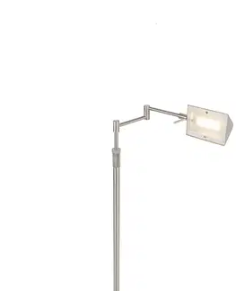 Stojaci lampy Designová stojací lampa z oceli včetně LED s dotykovým stmívačem - Notia