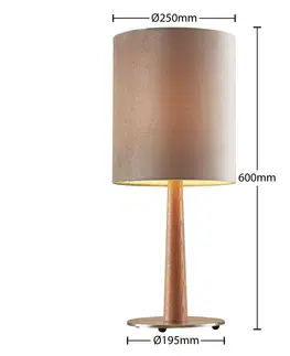 Stolní lampy Lucande Lucande Heily stolní lampa, válec, 30 cm, šedá