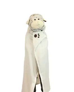 Hračky COZY NOXXIEZ - BL805-2 Ovečka - hřejivá deka s kapucí se zvířátkem a tlapkovými kapsami