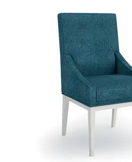 Luxusní jídelní židle Estila Moderní jídelní židle Amberes s čalouněním a masivními dřevěnými nohama