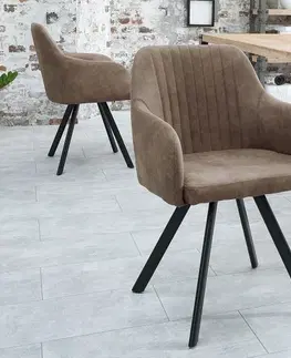 Luxusní jídelní židle Estila Designová vintage židle Lucca taupe