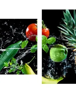 Obrazy jídla a nápoje 5-dílný obraz organické ovoce a zelenina