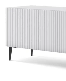 TV stolky ARTBm TV stolek RAVENNA B 3D 150 | bílá matná Provedení: Bílý mat / černá podnož