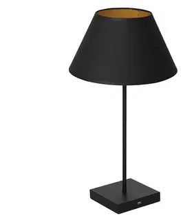 Lampy  Stolní lampa s USB konektorem 1xE27/60W/230V černá 