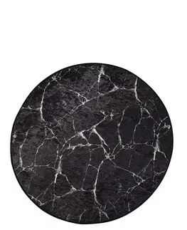 Koberce a koberečky Conceptum Hypnose Kulatý koberec Black Marble 140 cm černý